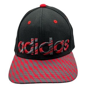 Adidas Climalite Collection Hat Black Red Gray Embroidered Logo Adjustable